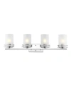 Jonathan Y Fairfax 4-light Contemporary Glam Led Vanity Light In Silver-tone