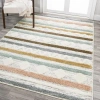 Jonathan Y Faiza Moroccan Striped Geometric High-low Area Rug In Multi/cream