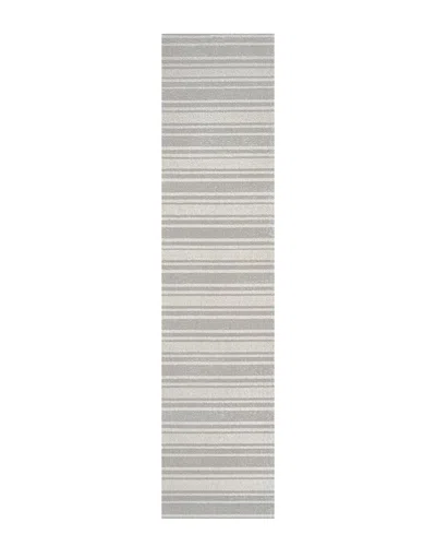 Jonathan Y Fawning Two-tone Striped Classic Low-pile Machine-washable  Polyester Rug In White