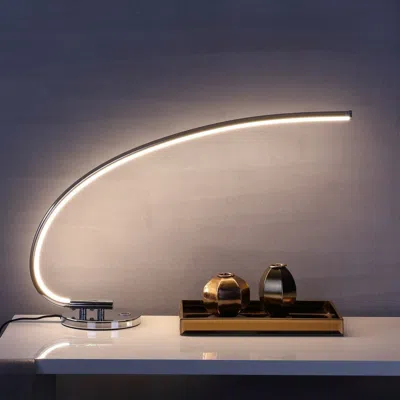 Jonathan Y Faye 16" Led Integrated Task Lamp In Metallic