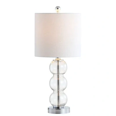 Jonathan Y February Glass/metal Led Table Lamp In Clear/chrome