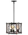 Jonathan Y Ferme 16in 3-light Adjustable Iron Rustic Farmhouse Led Pendant In Metallic