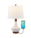 Jonathan Y Finn 23" Vintage-inspired Minimalist Iron, Ceramic Led Mini Table Lamp With Usb Charging Port