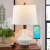 Jonathan Y Finn 23" Vintage Minimalist Iron/ceramic Led Mini Table Lamp With Usb Charging Port