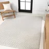 Jonathan Y Finn High-low Modern Minimalist Checkered Monotone Indoor/outdoor Area Rug In Ivory/cream