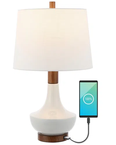 Jonathan Y Finn Mini Table Lamp In White
