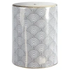 Jonathan Y Fish Scale 17" Modern Ceramic Garden Stool In White/gold