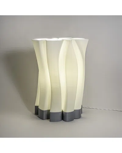 Jonathan Y Flame 13.5in 3d-printed Dimmable Led Table Lamp In White