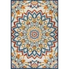 Jonathan Y Flora Abstract Bold Mandala High-low Indoor/outdoor Area Rug In Red/blue/yellow