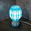 Jonathan Y Flower 13" Tropical Coastal Plant-based Pla 3d Printed Dimmable Led Table Lamp, Blue/white
