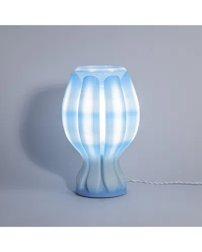 Jonathan Y Flower 13in Tropical 3d-printed Dimmable Table Lamp In Blue