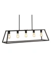 Jonathan Y Floyd 5-light Adjustable Iron Farmhouse Vintage-like Led Dimmable Pendant In Black