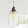 Jonathan Y Fontaine 6.25" Adjustable Greige Glass Led Pendant