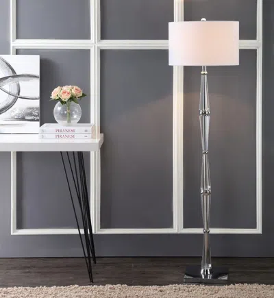 Jonathan Y Francine 60" Crystal Led Floor Lamp In Gray