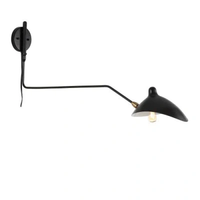 Jonathan Y Frank 35" Iron Retro Swing Led Wall Sconce In Black/brass Gold