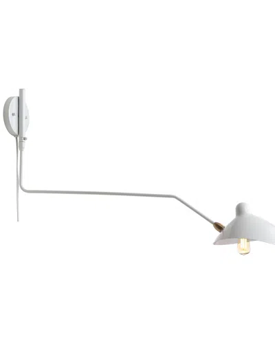 Jonathan Y Frank 8.5in Retro Swing Led Wall Sconce In White