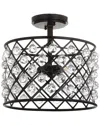 Jonathan Y Gabrielle 13in Crystalmetal Led Semi-flush Mount