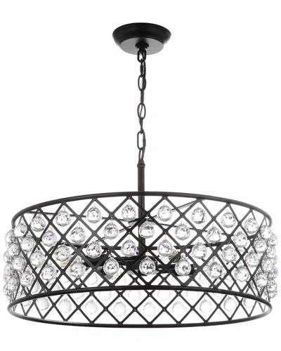 Jonathan Y Gabrielle 23in Crystalmetal Led Pendant In Black