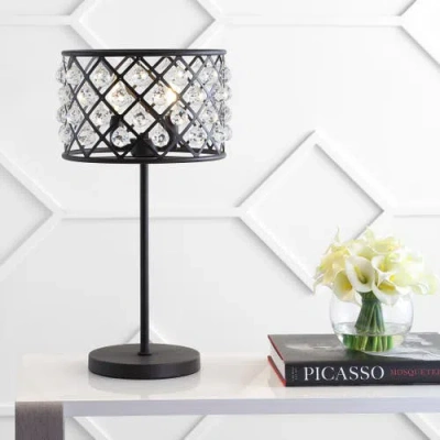 Jonathan Y Gabrielle Metal/crystal Led Table Lamp In Oil Rubbed Bronze