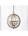 Jonathan Y Gaines 16in 4-light Adjustable Iron Rustic Industrial Led Pendant In Metallic
