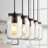 Jonathan Y Gaines 33.25" 5-light Farmhouse Industrial Iron Mason Jar Linear Led Pendant