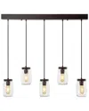 Jonathan Y Gaines 33.25in 5-light Mason Jar Linear Led Pendant In Metallic