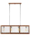 Jonathan Y Gaines 34.5in Linear 4-light Adjustable Iron Rustic Industrial Led Pendant In Metallic