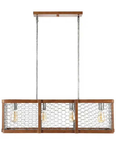 Jonathan Y Gaines 34.5in Linear 4-light Adjustable Iron Rustic Industrial Led Pendant In Metallic