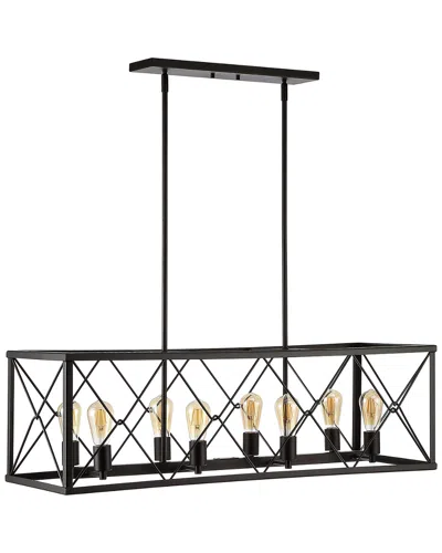 Jonathan Y Galax 39in 8-light Adjustable Iron Farmhouse Industrial Led Dimmable Pendant In Metallic