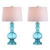 Jonathan Y Genie 28.5" Glass Led Table Lamp In Aqua