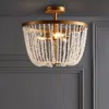 Jonathan Y Georgian 15" Stone/metal Led Flush Mount