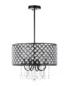 Jonathan Y Gigi 17in Metal Crystal Adjustable Led Drop Pendant