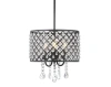 Jonathan Y Gigi Metal/crystal Adjustable Led Drop Chandelier In Black