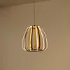 Jonathan Y Gigi Modern Glam Metal Adjustable Dimmable Stripe Cage Integrated Led Pendant