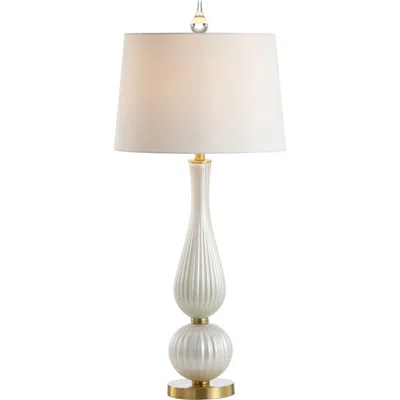 Jonathan Y Gillian 33.7" Glass Led Table Lamp, White