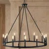 Jonathan Y Gio 36" 12-light Iron Classic Industrial Ring Led Chandelier