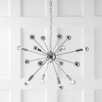 Jonathan Y Glenn 8-light 22.5" Metal Sputnik-style Led Chandelier In Metallic