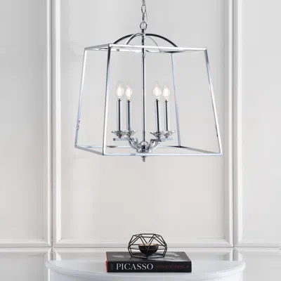 Jonathan Y Gloria 19" 4-light Metal Led Pendant In Metallic