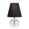 Jonathan Y Goddard 16" Crystal Ball/metal Led Table Lamp In Clear/black