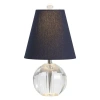 Jonathan Y Goddard 16" Crystal Ball/metal Led Table Lamp In Clear/navy