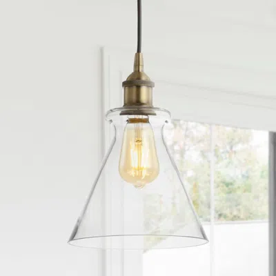 Jonathan Y Goldwater 7.5" Adjustable Drop Metal/glass Led Pendant