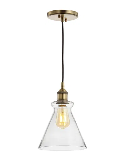 Jonathan Y Goldwater 7.5in Adjustable Drop Metal Glass Led Pendant