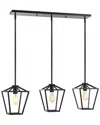Jonathan Y Grace 36in 3-light Industrial Farmhouse Iron Linear Led Pendant In Bronze