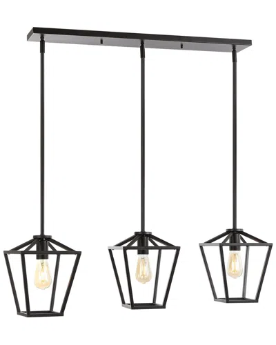 Jonathan Y Grace 36in 3-light Industrial Farmhouse Iron Linear Led Pendant In Bronze