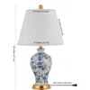 Jonathan Y Grace Floral Classic Led Table Lamp In Blue/white