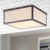 Jonathan Y Grant 14.13" 2-light Minimalist Industrial Square Linen Iron Led Flush Mount