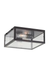 Jonathan Y Grayson 2-light Bohemian Farmhouse Iron/glass Led Flush Mount In Black