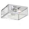 Jonathan Y Grayson 2-light Bohemian Farmhouse Iron/glass Led Flush Mount In Chrome/clear