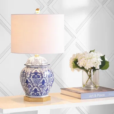 Jonathan Y Gretchen 25" Ginger Jar Ceramic/metal Led Table Lamp In Multi