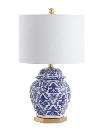 Jonathan Y Gretchen 25in Ginger Jar Ceramicmetal Led Table Lamp In Blue